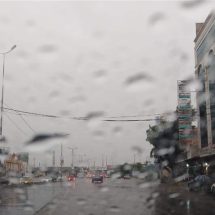 مشاهد من هطول الامطار في كربلاء