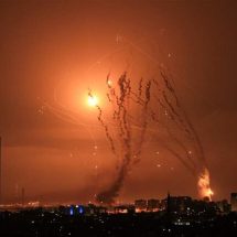 قصف تل أبيب برشقة صاروخية