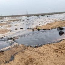 سيول النفط الخام تجتاح الأراضي الزراعية في صلاح الدين (صور)