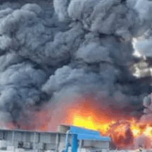 حريق هائل يلتهم مصنعا في مصر (فيديو)