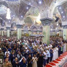 مشاهد مهيبة من صلاة عيد الفطر في مرقد الامامين العسكريين "ع" (صور)